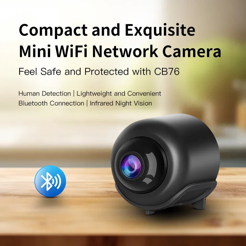 CB76 | 720P WiFi Mini Camera - Magnetic Mount, AI Detection & Bluetooth Setup - Vstarcam