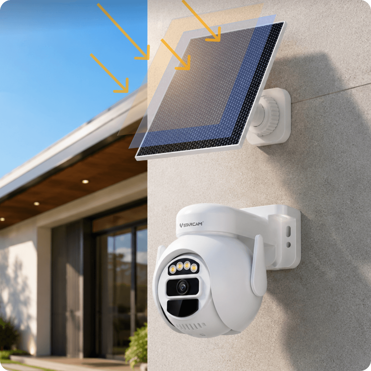 Solar + 6000mAh
Battery for Longer Use
