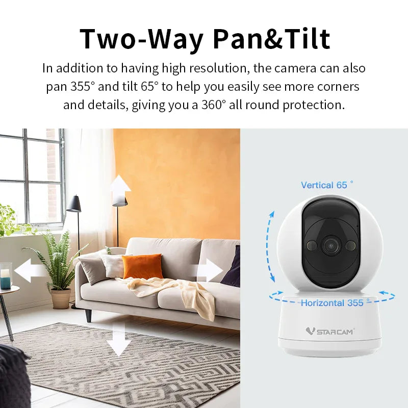 C994 | 5MP Dual-Band WiFi PT Camera - DIY Voice Alarm & Color Night Vision - Vstarcam