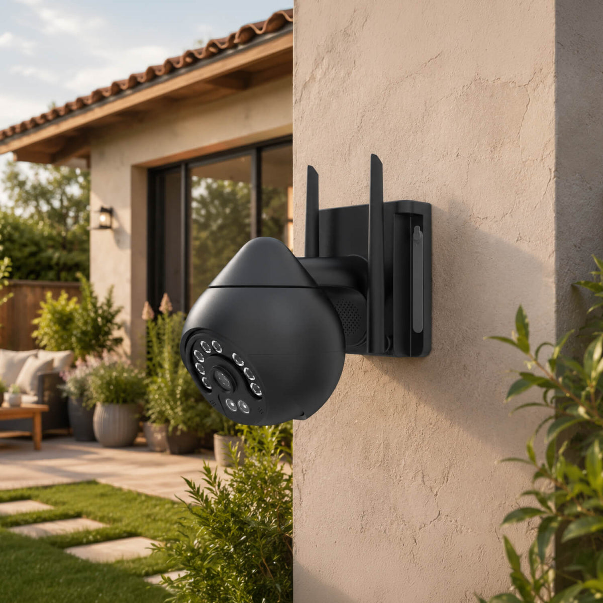 CS69Q | 4MP WiFi PTZ Camera - Full Black Design, Red&Blue Lights & Full-Color Night Vision