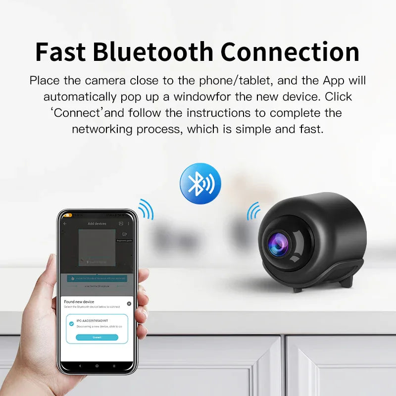 CB76 | 720P WiFi Mini Camera - Magnetic Mount, AI Detection & Bluetooth Setup - Vstarcam
