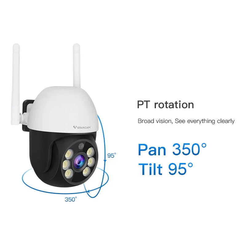 CS661 | 1080P Mini WiFi Outdoor PTZ Camera - Wired Power - Vstarcam