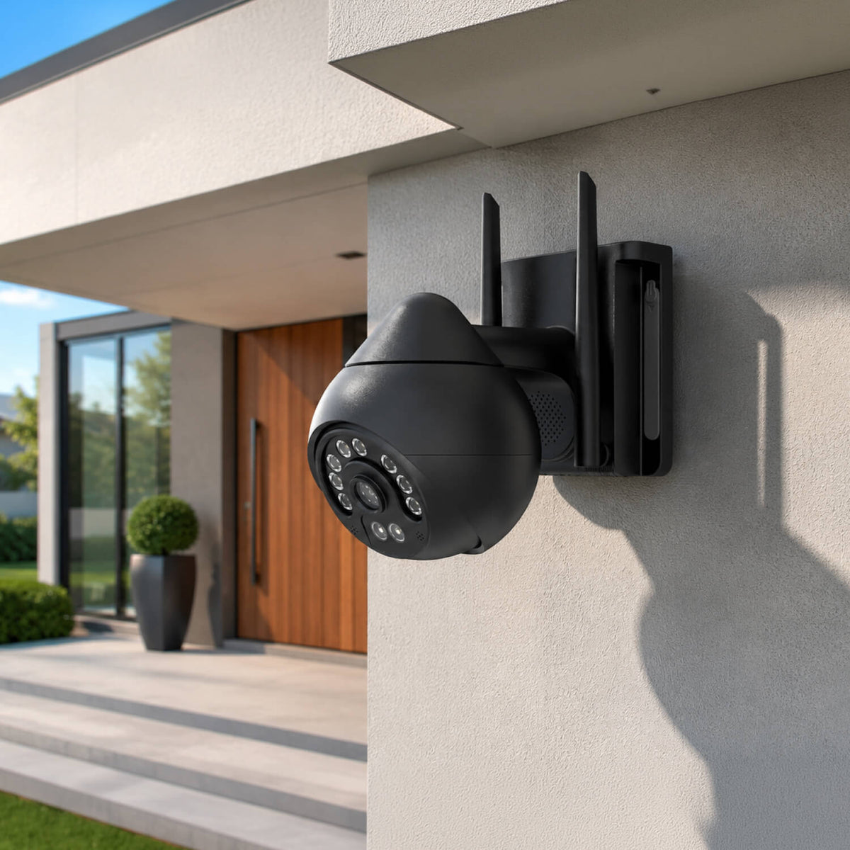 CS69Q | 4MP WiFi PTZ Camera - Full Black Design, Red&Blue Lights & Full-Color Night Vision