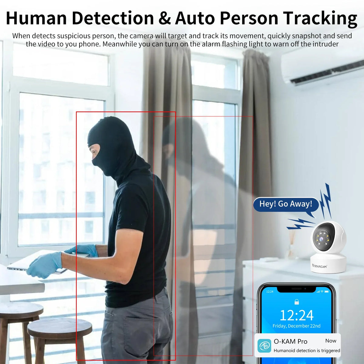 CS49L | 3MP WiFi PTZ Camera - 350° Rotation, AI Detection & Full-Color Night Vision - Vstarcam