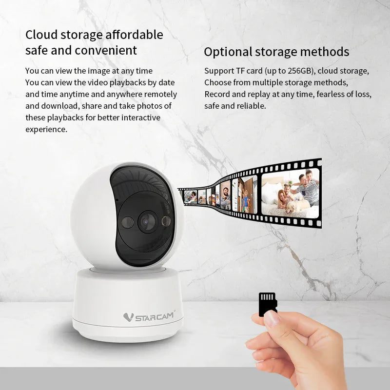 C994 | 5MP Dual-Band WiFi PT Camera - DIY Voice Alarm & Color Night Vision - Vstarcam