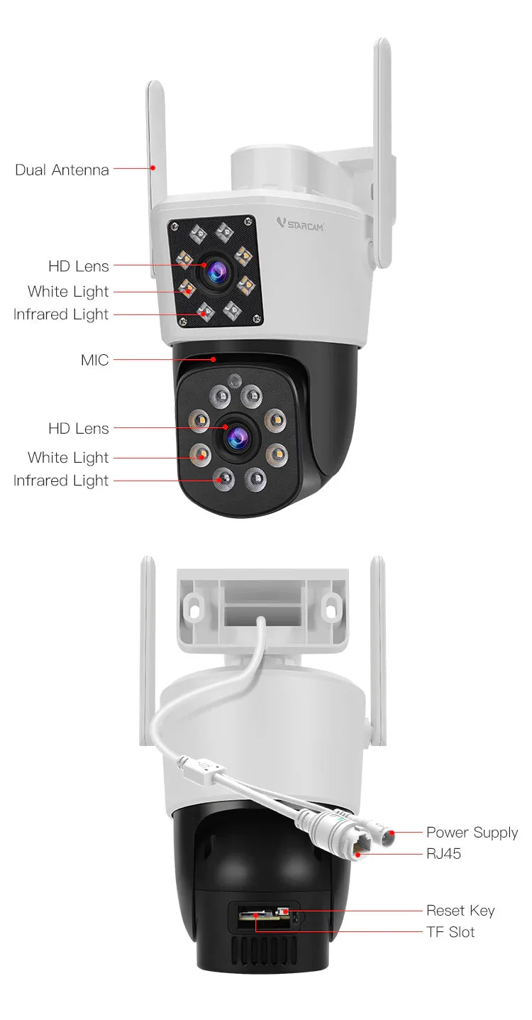 C662DR | Dual-Lens WiFi Security Camera - Full Color Night Vision & Multi-View - Vstarcam