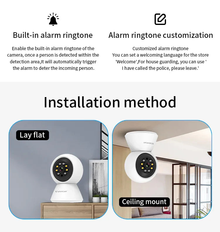 C991 | 3MP Indoor Pan & Tilt WiFi Camera - IR-Cut Night Vision - Vstarcam
