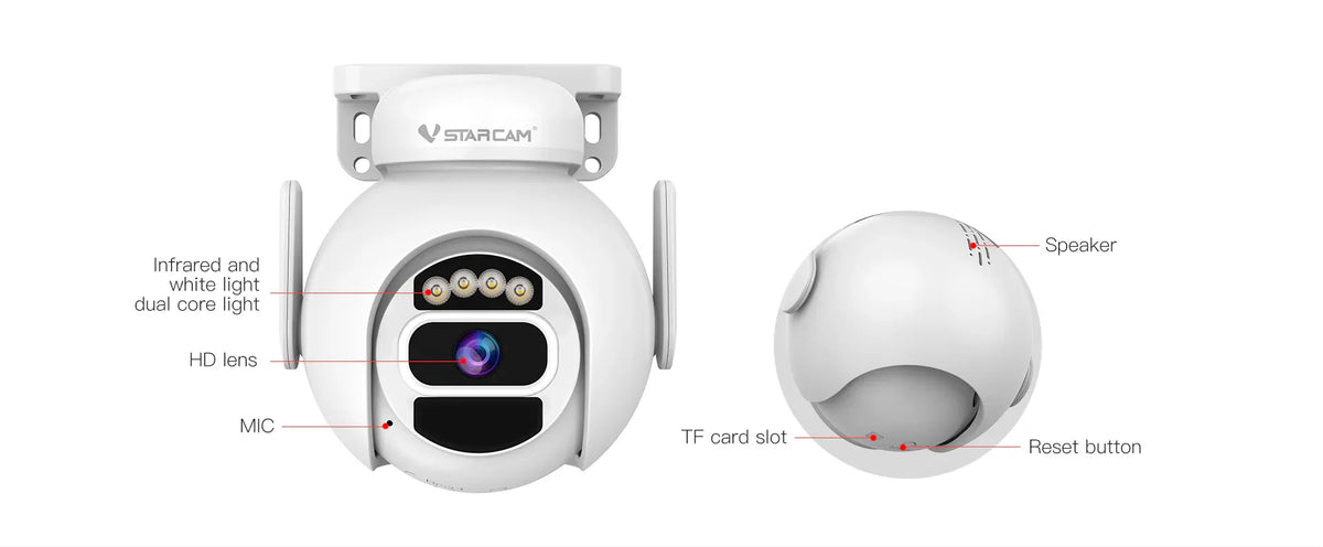 CB65-TZ | 3MP WiFi Solar Battery Camera - 6000mAh Outdoor PTZ - Vstarcam