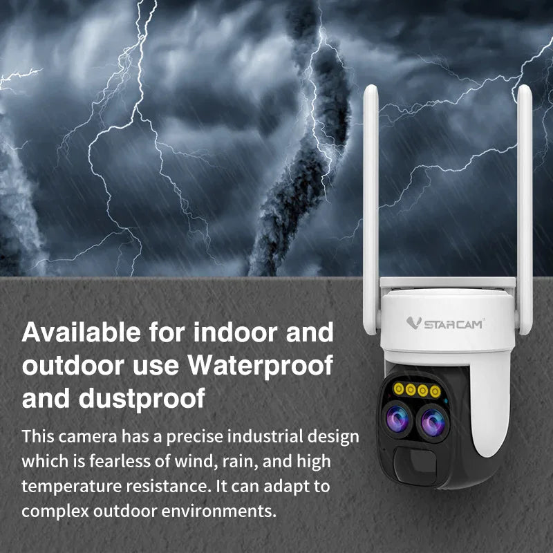 CB67D | 2K Solar Battery Camera - 5X Dual Lens Zoom, PIR Detection & PTZ Rotation - Vstarcam