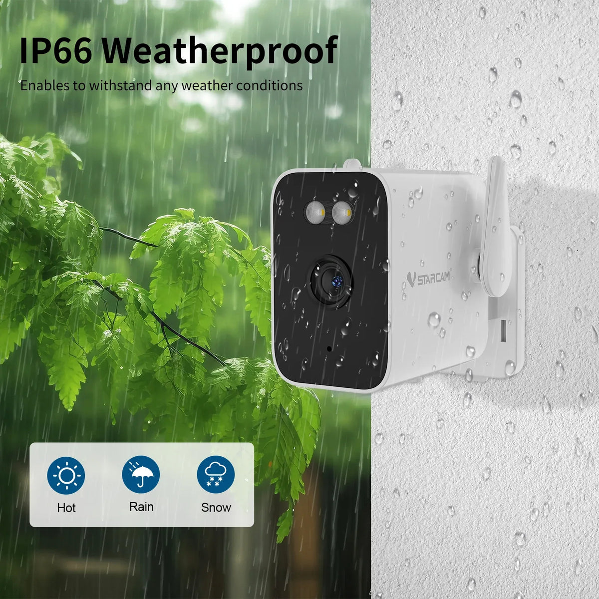 CS5 | 3MP Battery Powered Security Camera - Wire-Free with Night Vision - Vstarcam