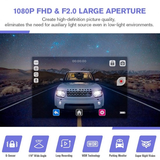 VStarcam F1-B Drive Recorder 1080P On-Dash WDR Car Camera VStarcam F1-B Drive Recorder 1080P On-Dash WDR Car Camera