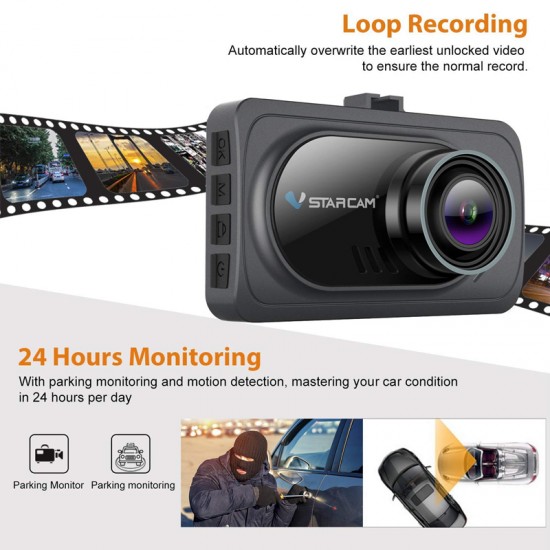 VStarcam F1-B Drive Recorder 1080P On-Dash WDR Car Camera VStarcam F1-B Drive Recorder 1080P On-Dash WDR Car Camera
