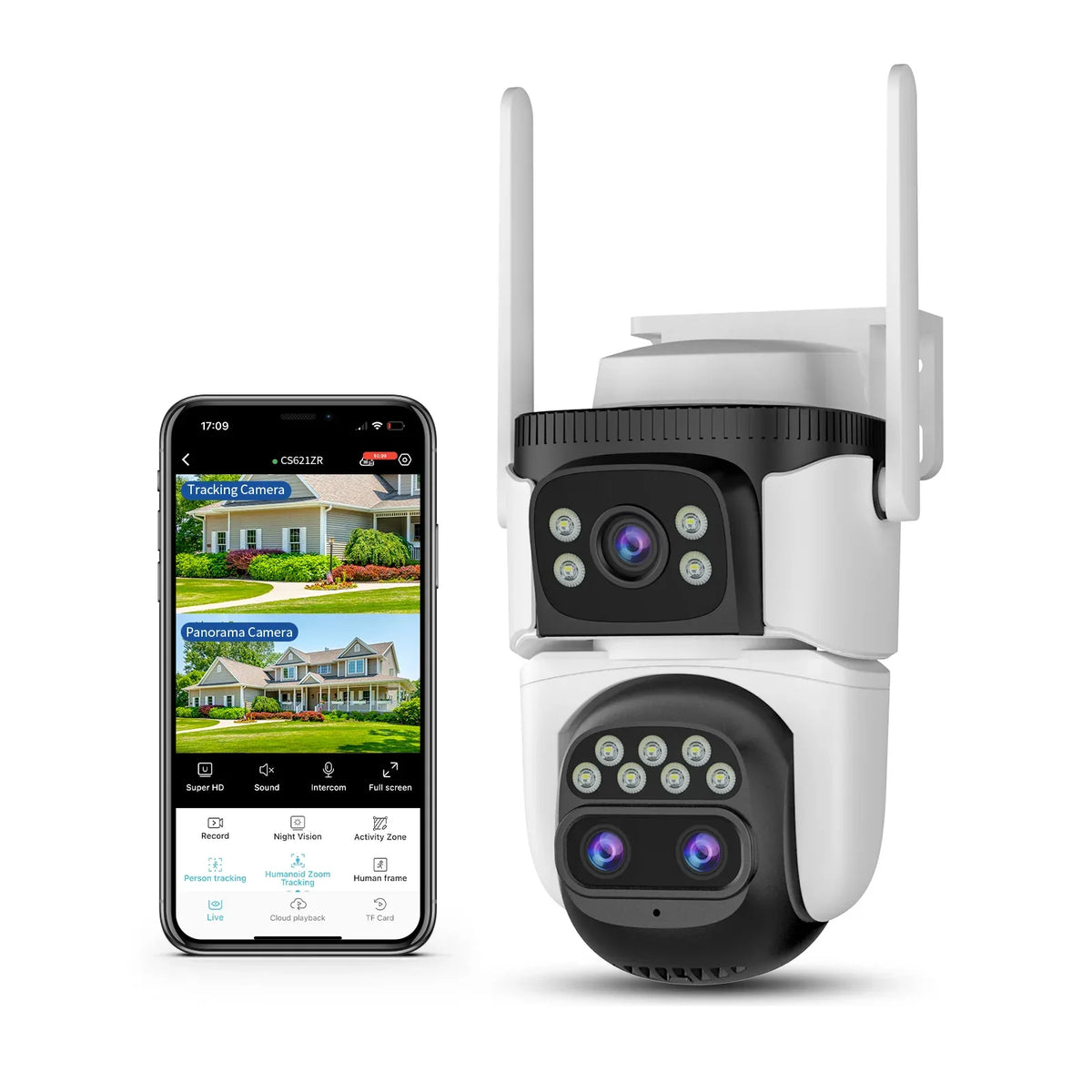 CS621ZR | 1080P WiFi - Three Lens 12mm Zoom Security Camera - Vstarcam