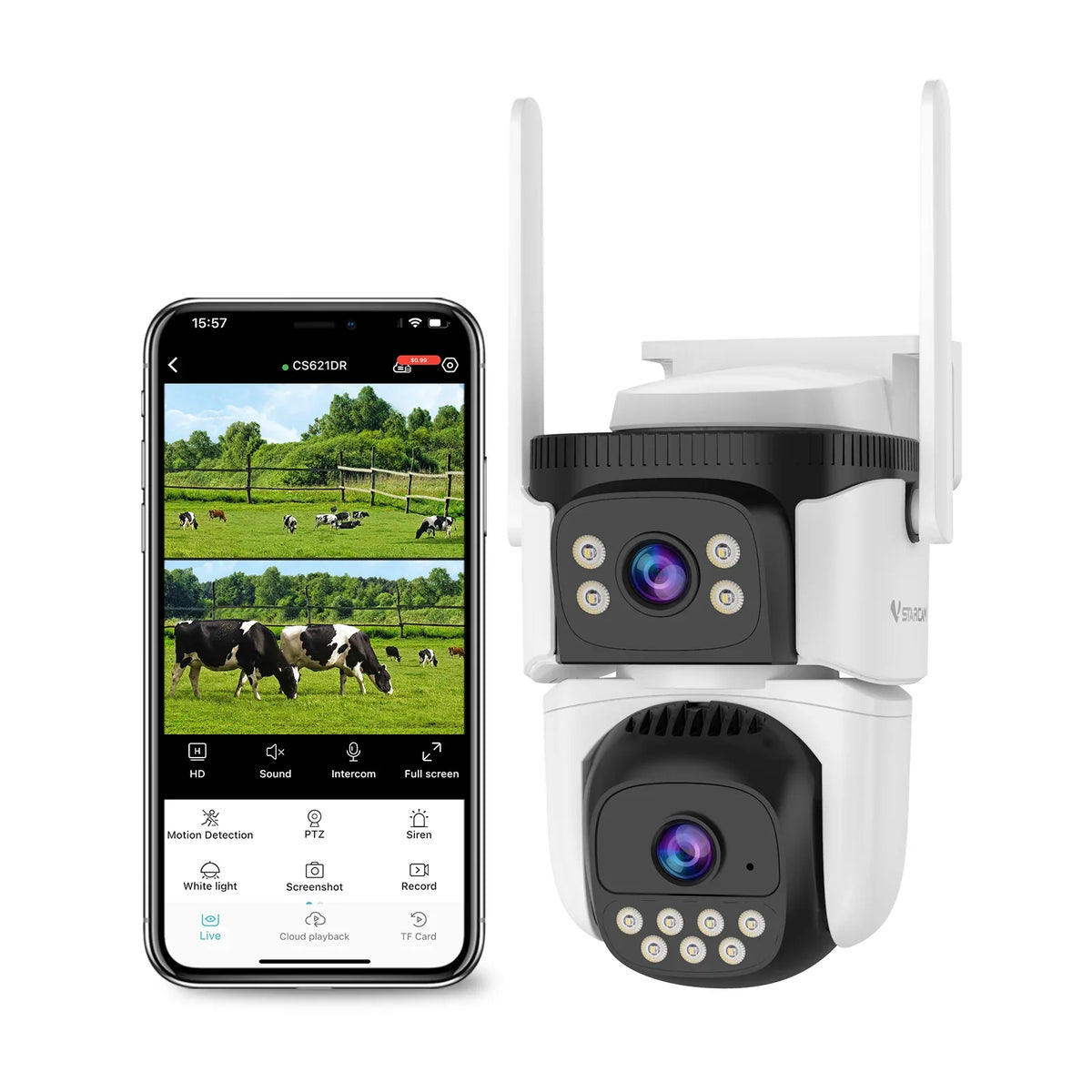 CS621DR | 1080P WiFi - Dual Lens & Auto Tracking Outdoor Camera - Vstarcam