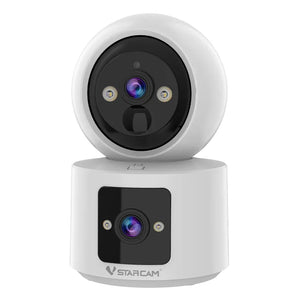 CB90DR | 3MP Battery Full View Dual-Lens Camera with One-Touch Call Button - Vstarcam