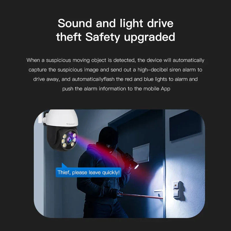 CS661 | 1080P Mini WiFi Outdoor PTZ Camera - Wired Power - Vstarcam