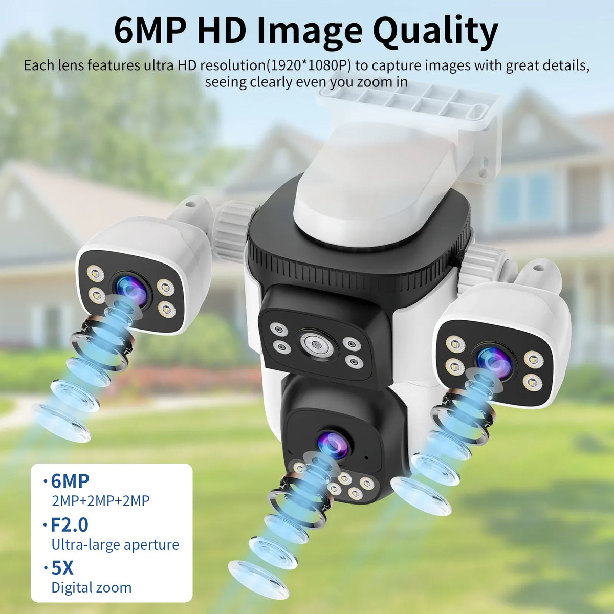 CS621SR | 6MP WiFi - 3-Lens Panoramic & PTZ Outdoor Camera - Vstarcam