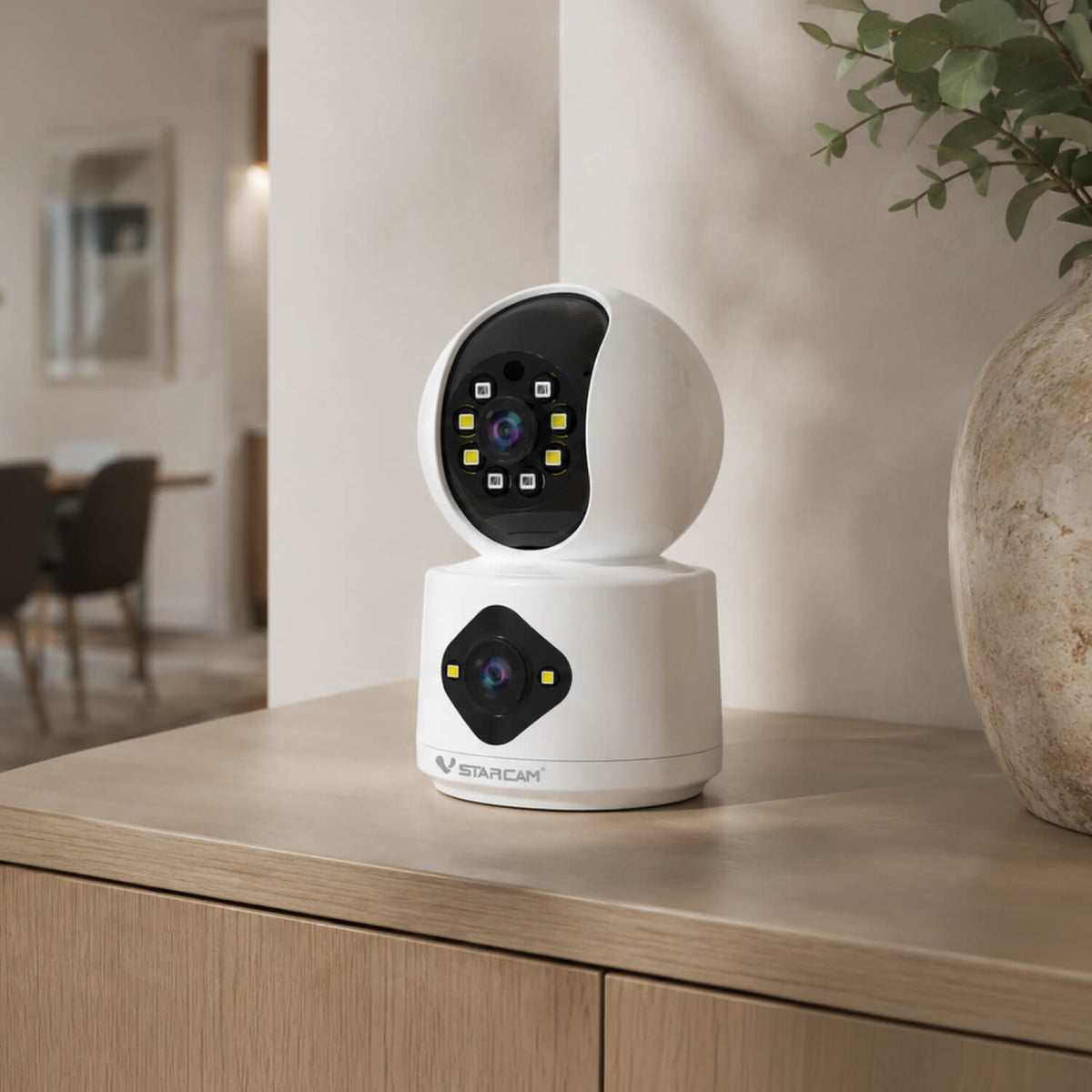 C992DR | Dual Lens WiFi Camera - Split-Screen View, PTZ Tracking & One-Touch Call