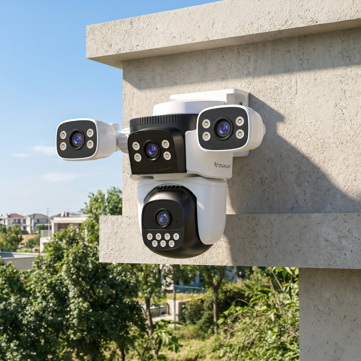 CS621FR | 4MP Four-Lens Security Camera - 360° Panoramic Coverage