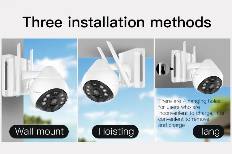 BG69-TZ | 3MP 4G LTE Solar Security Camera - Replaceable Battery & PTZ - Vstarcam