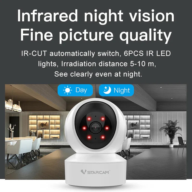 CS49Q | 4MP Dual-Band WiFi Indoor PT Camera - H.264+ Smart Monitor - Vstarcam