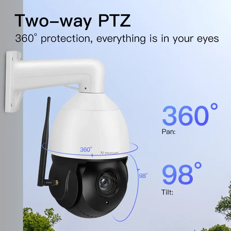 CS630Q-X30P | 4MP PoE PTZ Outdoor Camera - 30X Optical Zoom & 200M Night Vision - Vstarcam