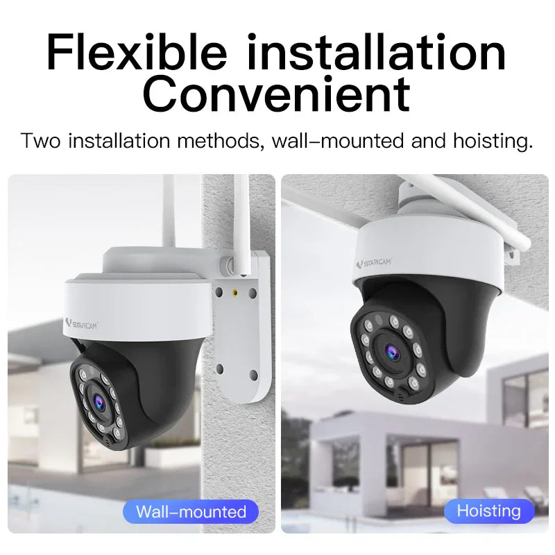 CS665Q | 4MP Dual-Band WiFi PTZ Camera - Red & Blue Light Alarm - Vstarcam