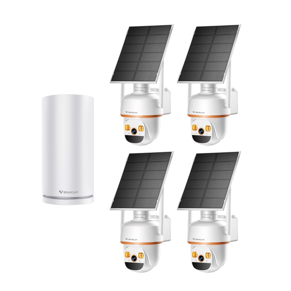 E30-4 | 4MP Multi-Lens PTZ Camera - Wire-Free Solar Power, Auto Zoom & 360° View