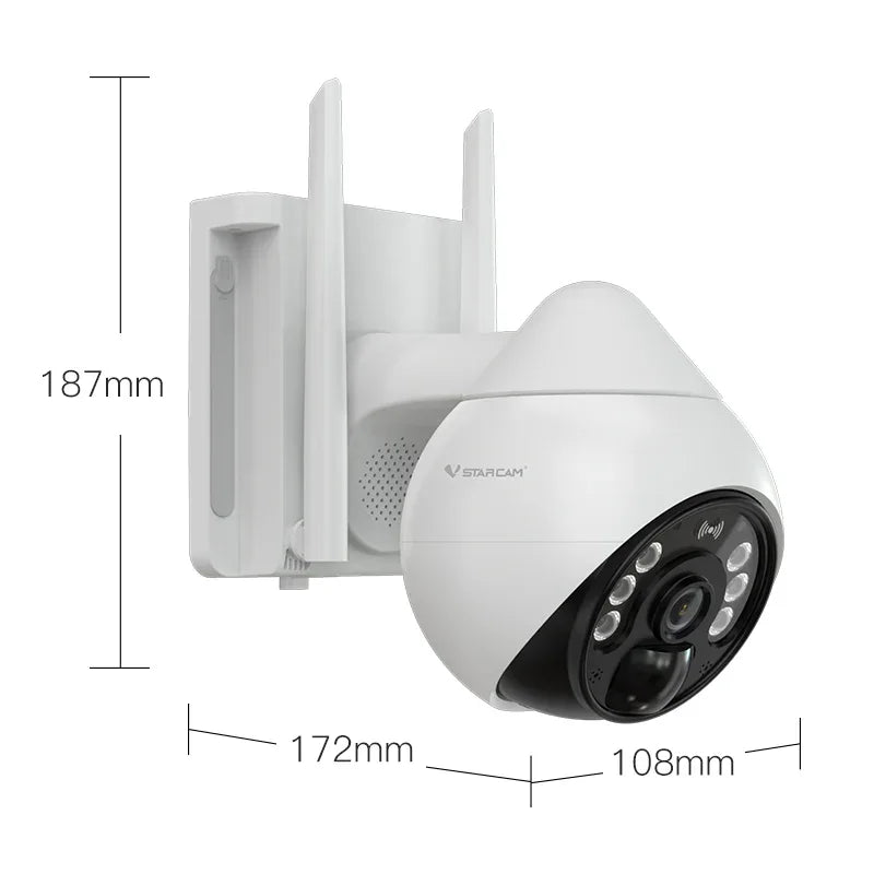 BG69-TZ | 3MP 4G LTE Solar Security Camera - Replaceable Battery & PTZ - Vstarcam