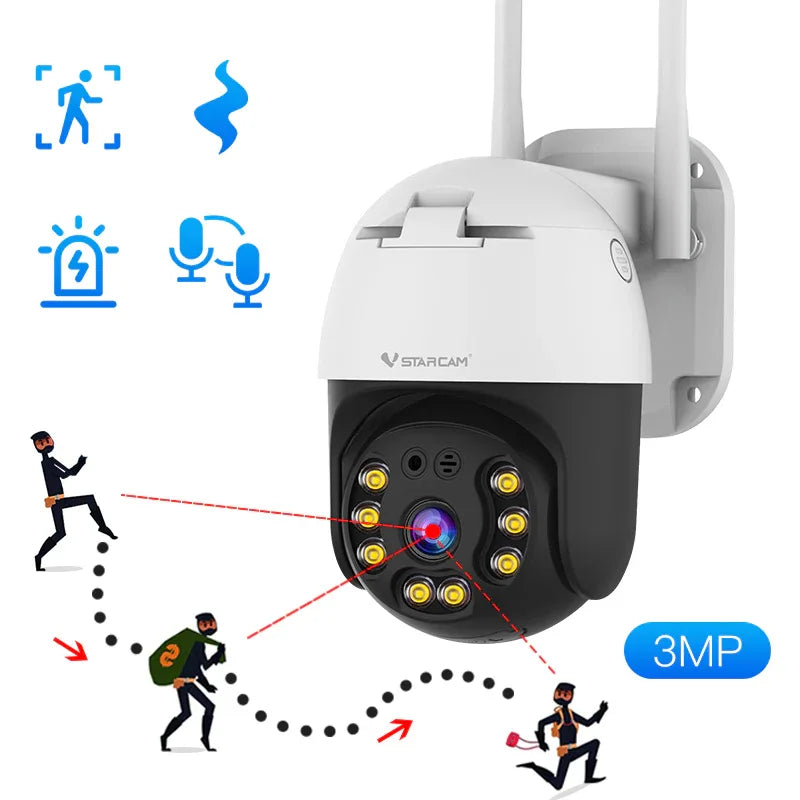 CS64 | 1080P WiFi PTZ Camera - AI Detection & Full-Color Night Vision - Vstarcam