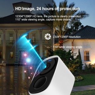 【Christmas Deals】CB54 Security Camera with Solar Panel, 5000mAh Battery, Free Cloud