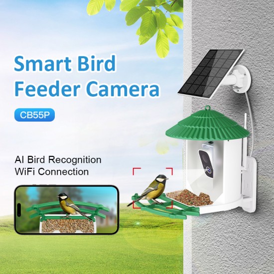 Smart Bird Feeder Camera with Environment Friendly Solar Powered CB55P