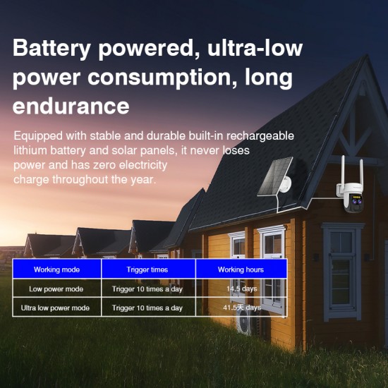 CB67D  Solar Panel Security  Outdoor WIFI  Battery