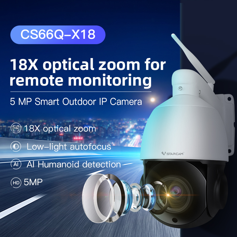 CS66Q-X18P  18X Zoom 5MP PTZ WIFI Outdoor Camera [POE]