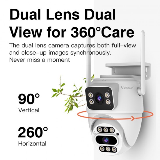 C661DR Dual Lens WiFi Outdoor 720P Security Camera with Color