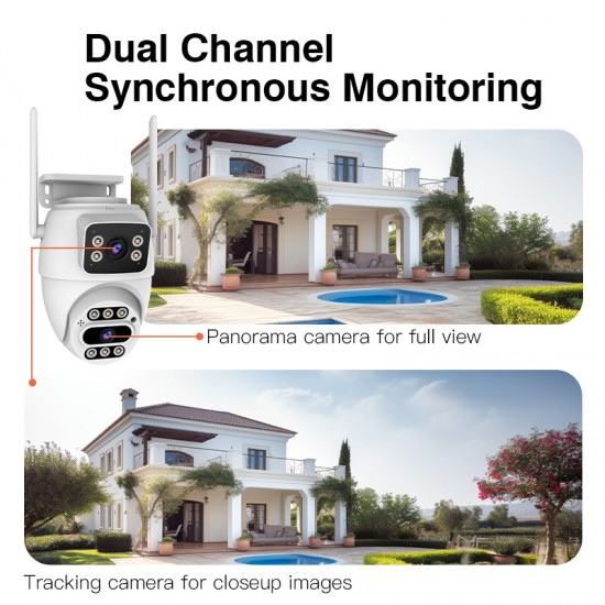 C661DR Dual Lens WiFi Outdoor 720P Security Camera with Color