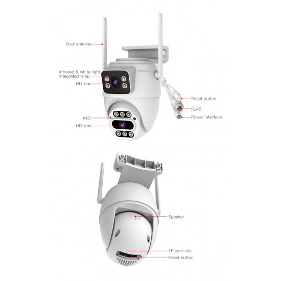 C661DR Dual Lens WiFi Outdoor 720P Security Camera with Color